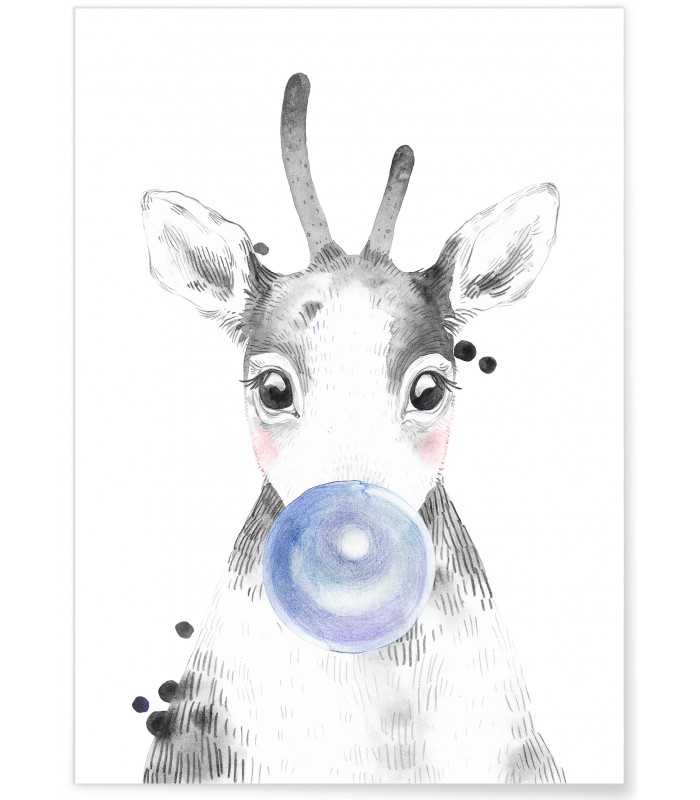 Affiche Bulle de Cerf Bleue