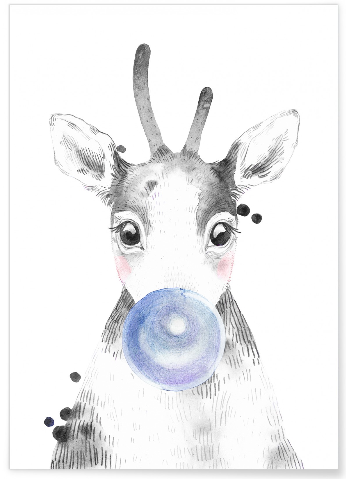 Affiche Bulle de Cerf Bleue