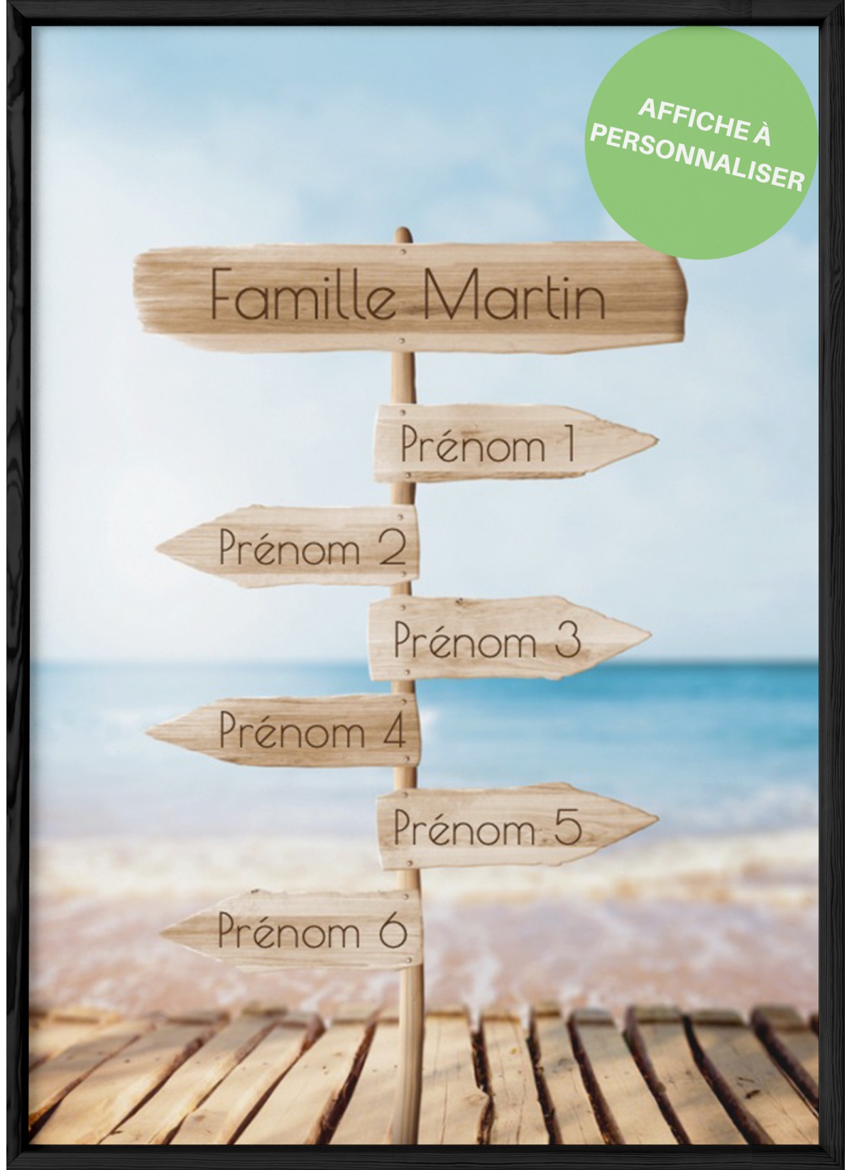 Affiche famille personnalisable avec les prénoms des membres de votre  famille, idée cadeau - Affiche personnalisable - myhappyfactory
