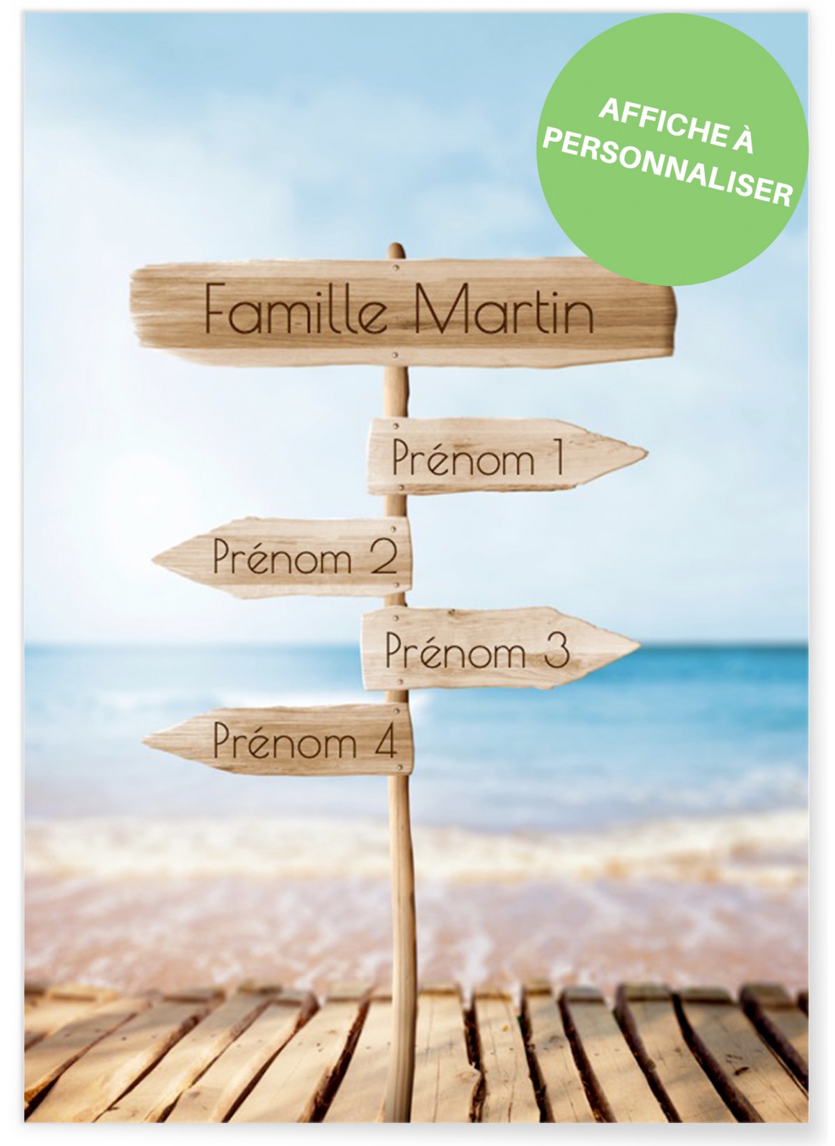 Affiche famille personnalisable avec les prénoms des membres de