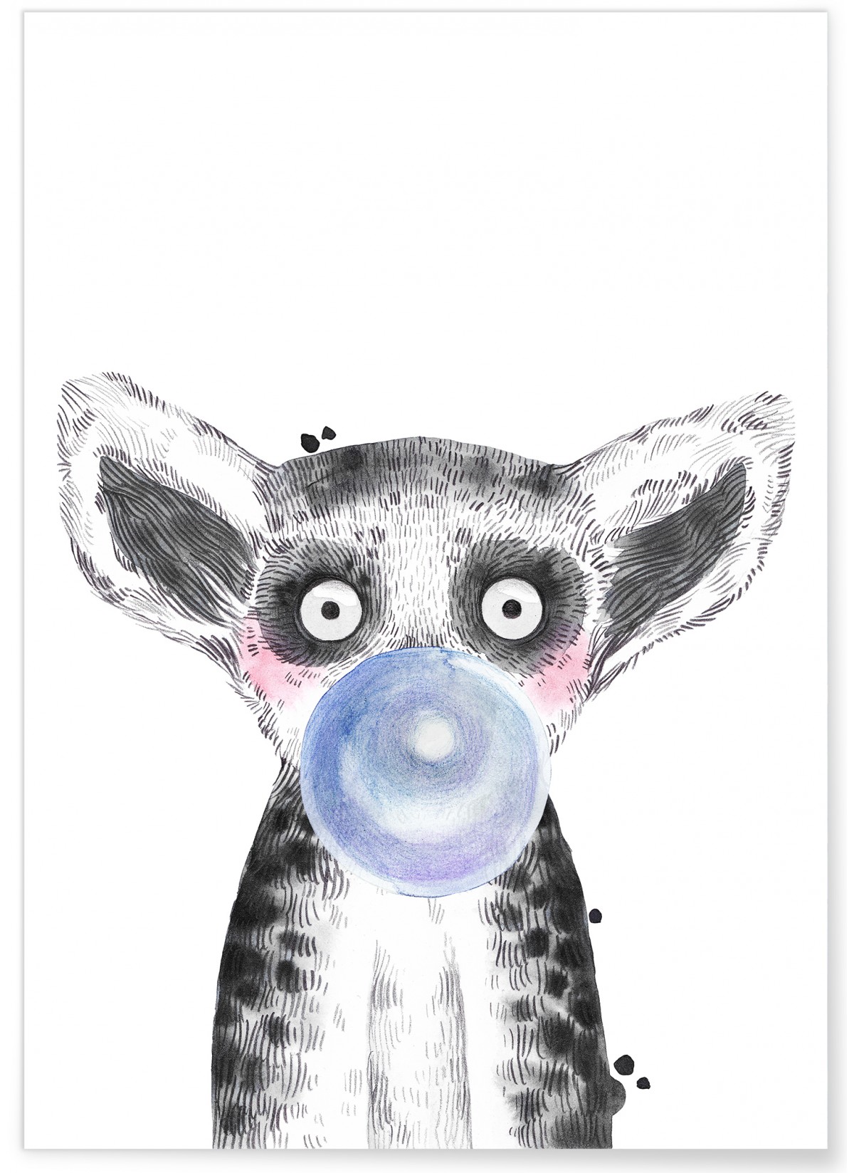 Affiche Bulle de Lémurien Bleue