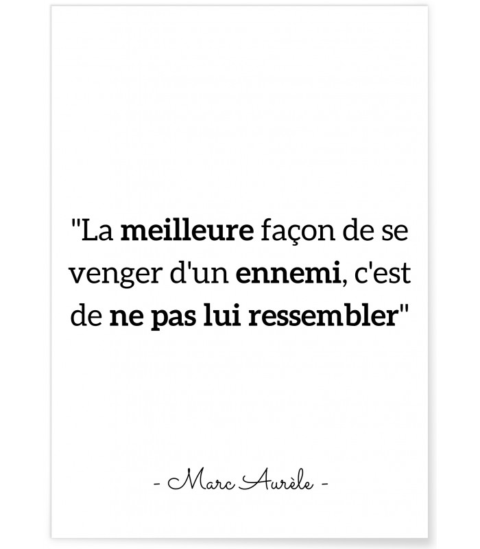 Affiche citation Marc Aurèle "la meilleure façon..."