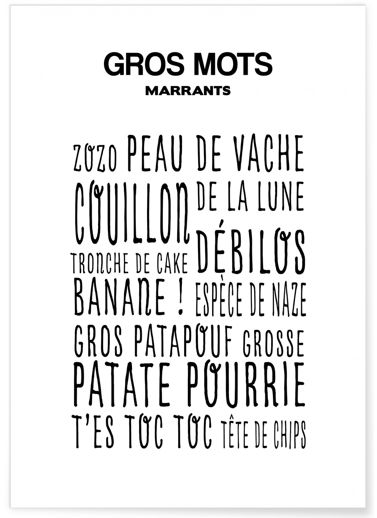 Affiche Gros Mots Marrants L’Afficherie