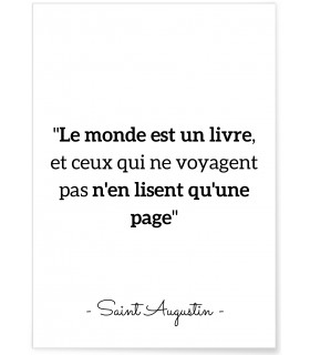 Affiche citation Saint Augustin "Le monde est un livre..."