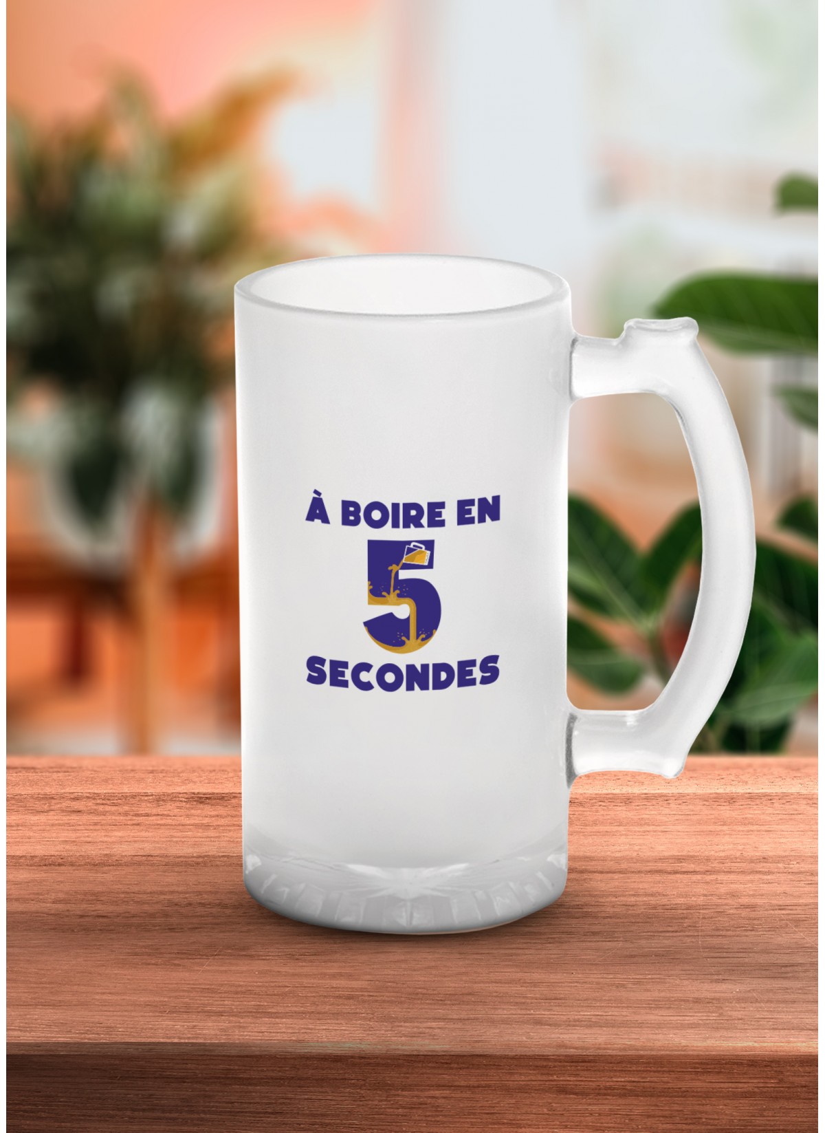 Chope de bière "À boire en 5 secondes"