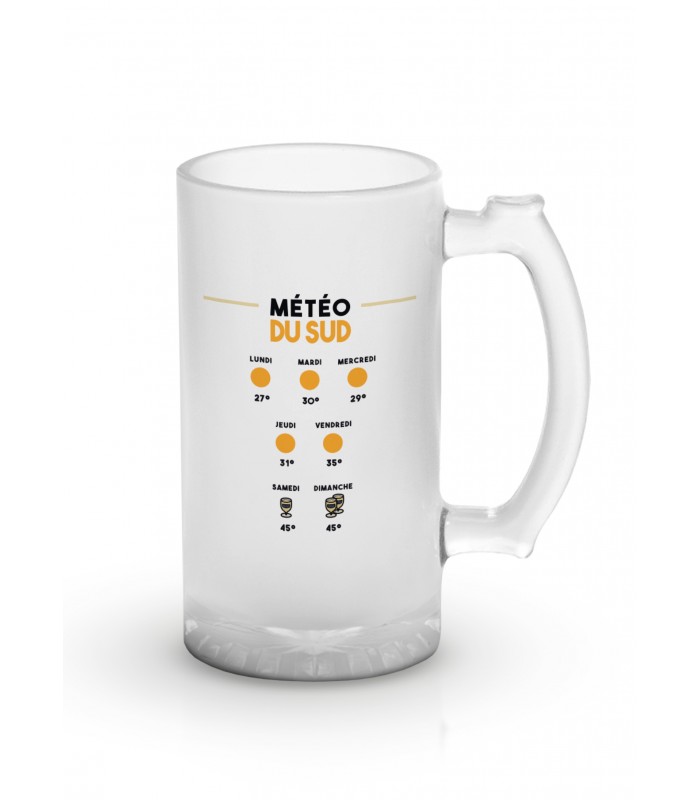 Chope de bière "Météo du Sud"