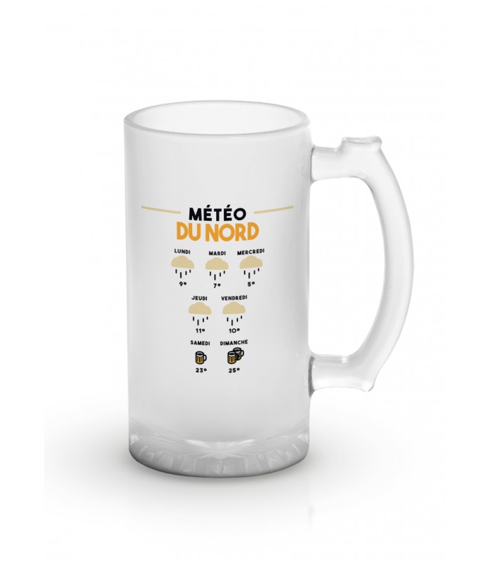 Chope de bière "Météo du Nord"