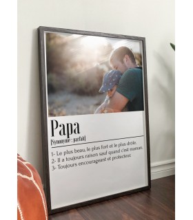 Affiche définition Papa personnalisable