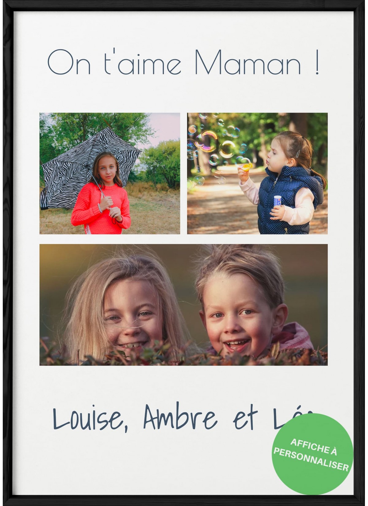 Affiche maman personnalisable avec photos, idée cadeau pour maman