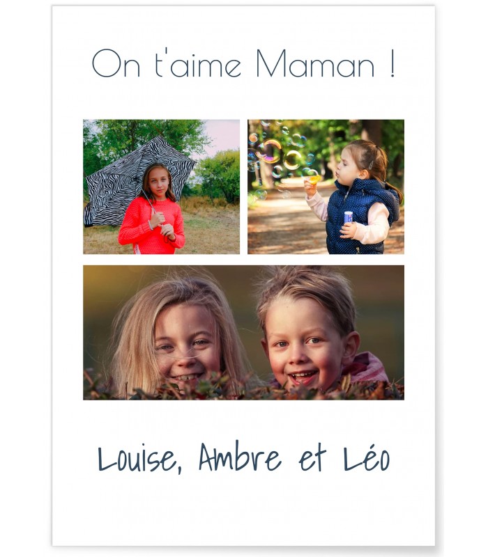 Affiche maman personnalisable avec photos, idée cadeau pour maman