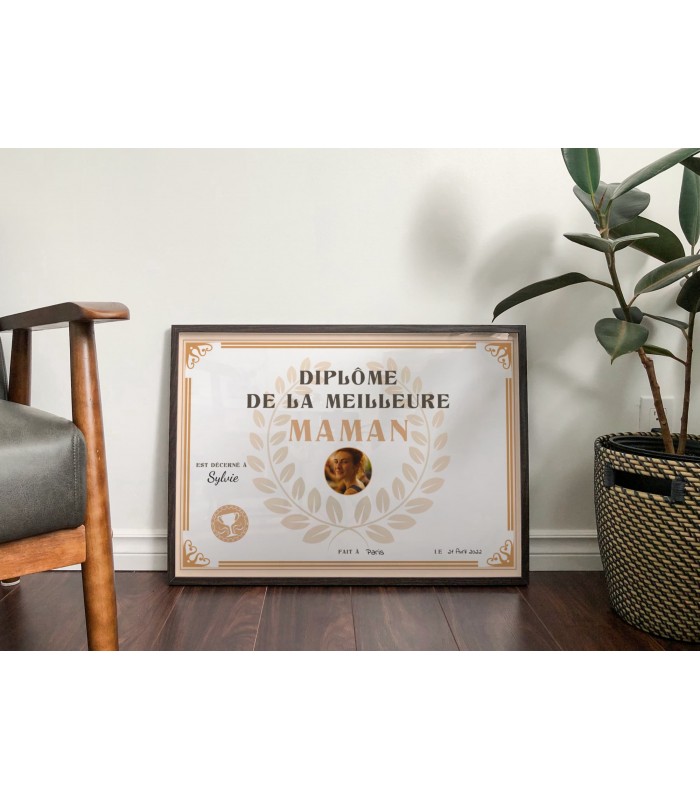 Affiche diplôme meilleure maman