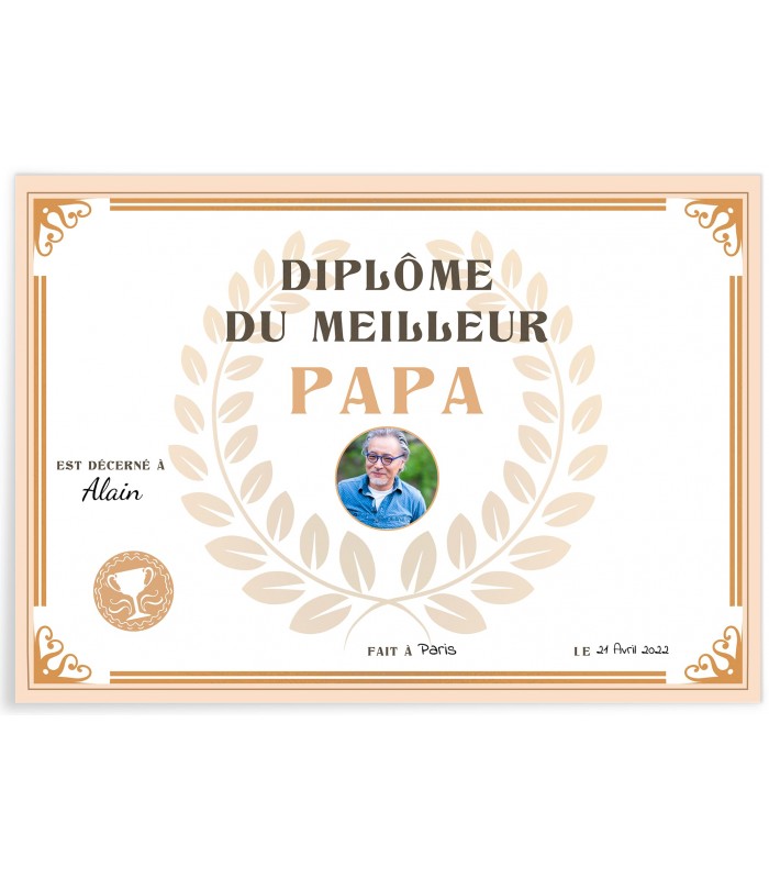 Affiche personnalisée pour papa, idée cadeau personnalisée