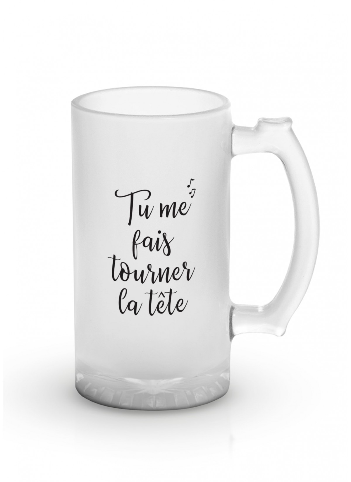 Chope de bière "Tu me fais tourner la tête"