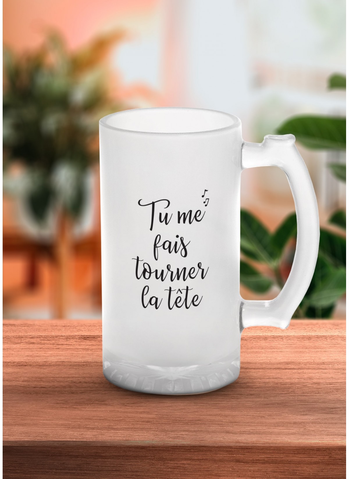 Chope de bière "Tu me fais tourner la tête"