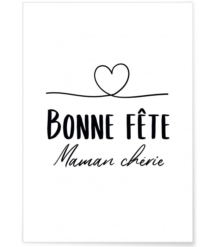 Affiche "Bonne fête maman chérie..."