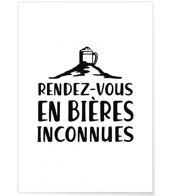 Affiche "Rendez-vous en bières inconnues"