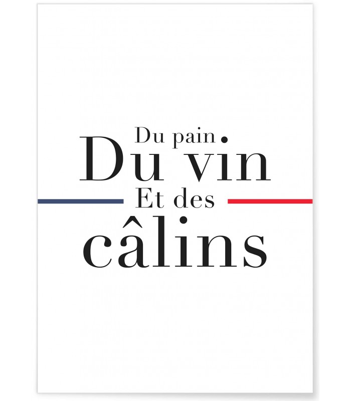 Affiche "Du pain, du vin et des câlins..."