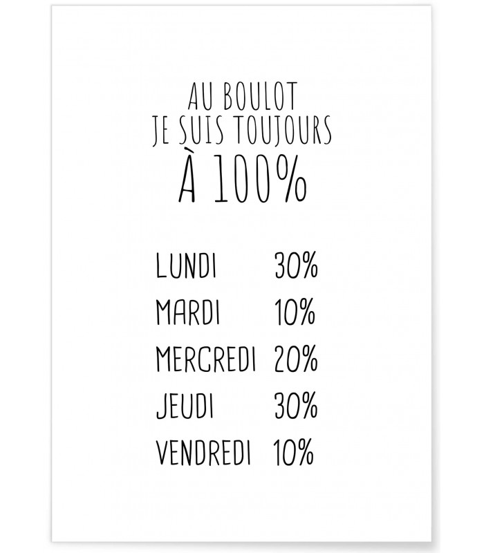 Affiche "100% au boulot"