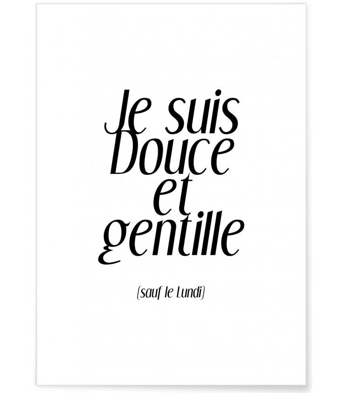 Affiche "Douce et gentille"