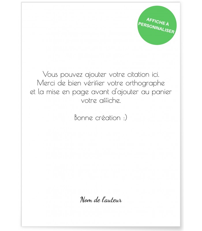 Affiche citation [personnalisable]