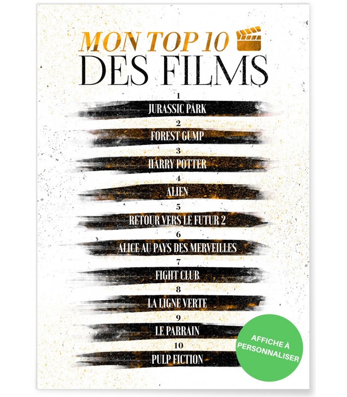 Affiche mon top10 des films [personnalisable]