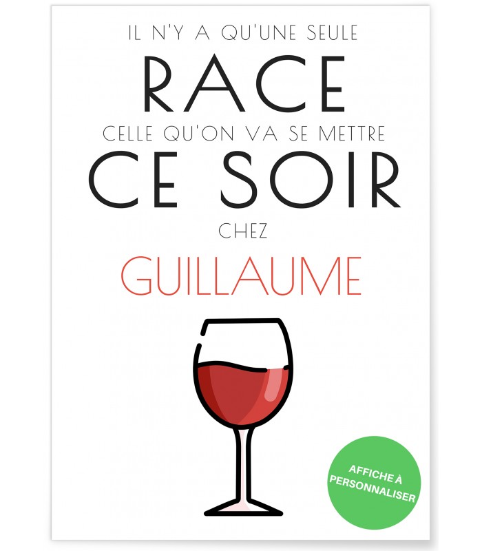 Affiche "Il y'a qu'une seule race" [personnalisable]