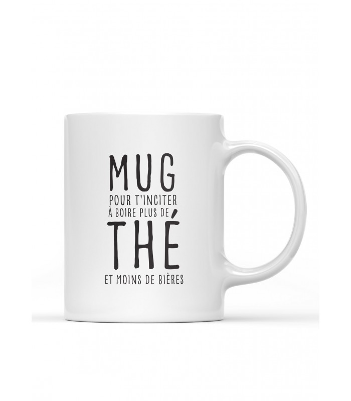 Mug "Boire plus de thé que de bières", accessoire à offrir | L’Afficherie