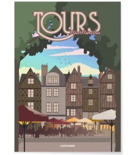 Affiche Tours : Place Plumereau