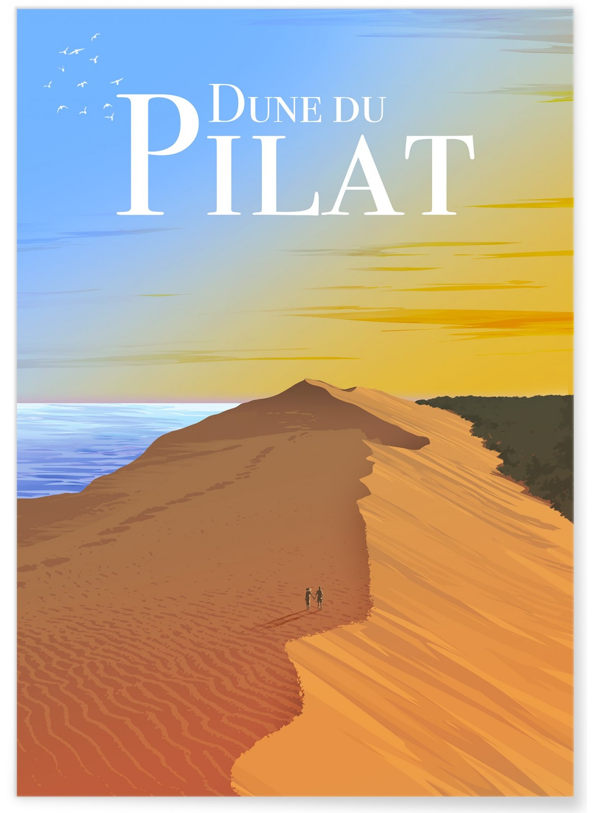 Affiche Dune du Pilat, affiche voyage | LAfficherie