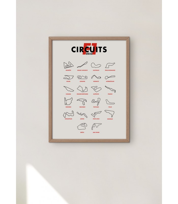 Affiche "Circuits F1 2022"