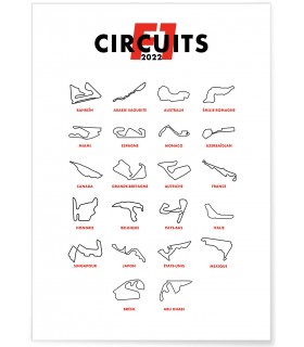 Affiche "Circuits F1 2022"