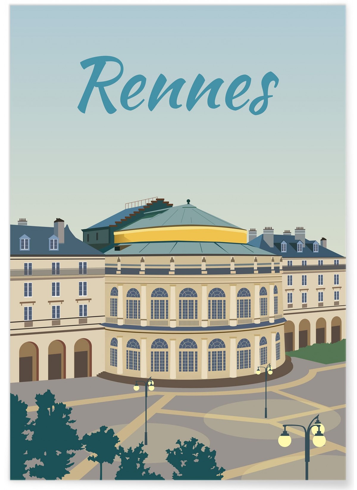 Affiche de Rennes - Poster mural personnalisé - Affichéo