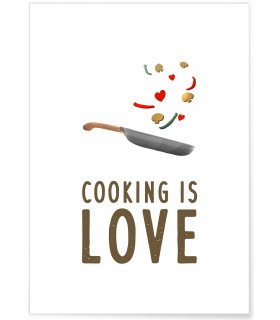 Affiche "Cooking is love"