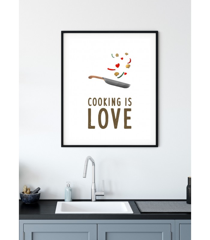 Affiche "Cooking is love"