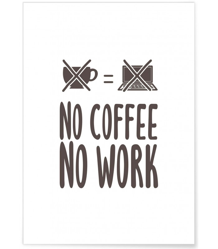 Affiche "No coffee no work"