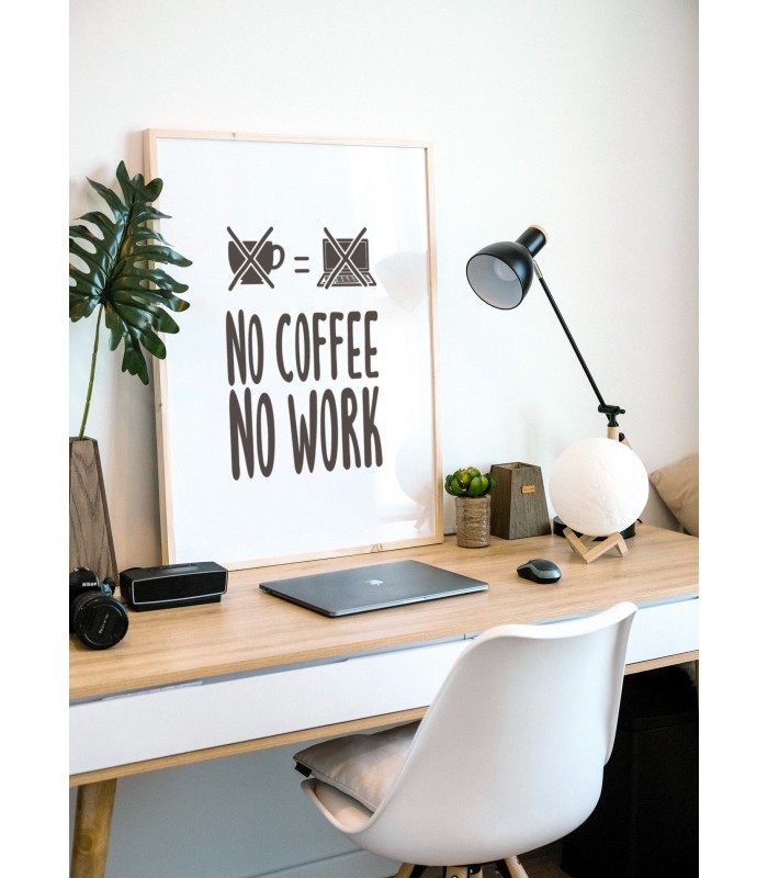 Affiche "No coffee no work"