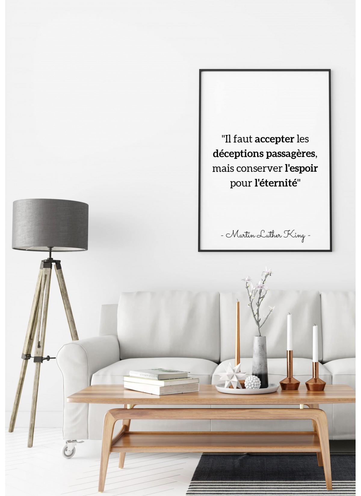 Affiche citation Martin Luther King "Il faut accepter les déceptions..."