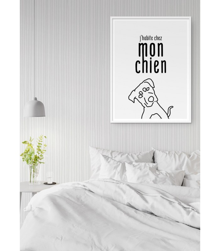 Affiche "J'habite chez mon chien"