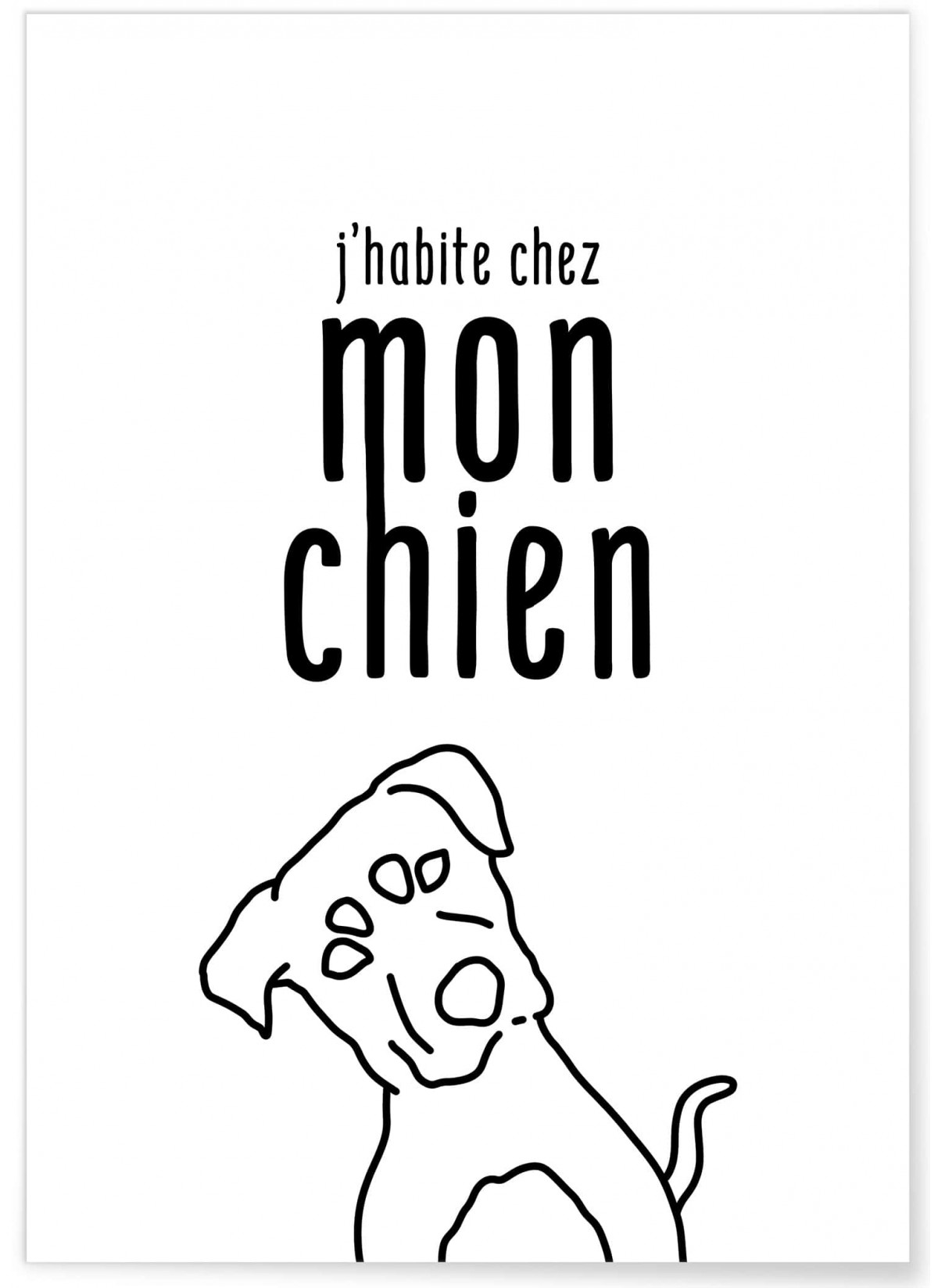 Affiche "J'habite chez mon chien"