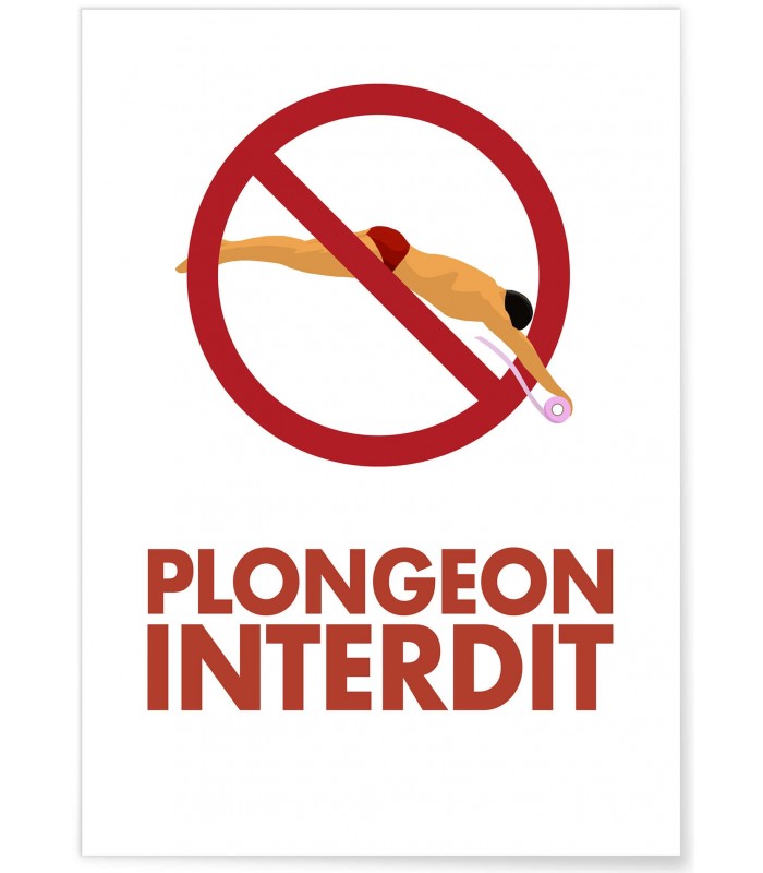 Affiche "Plongeon interdit dans les toilettes"