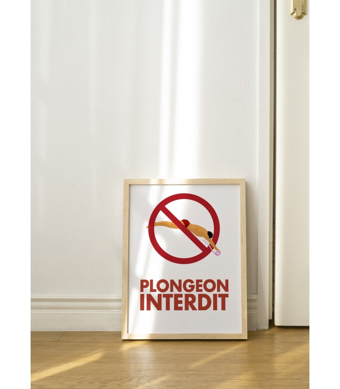 Affiche "Plongeon interdit dans les toilettes"