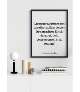 Affiche citation Indira Gandhi "Les opportunités..."