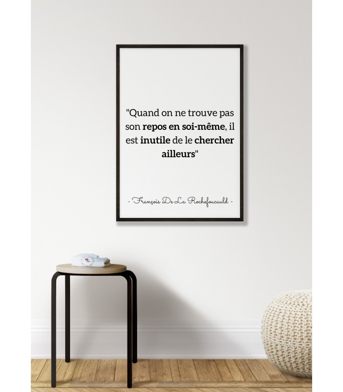 Affiche citation François de la Rochefoucauld "Quand on ne trouve pas..."