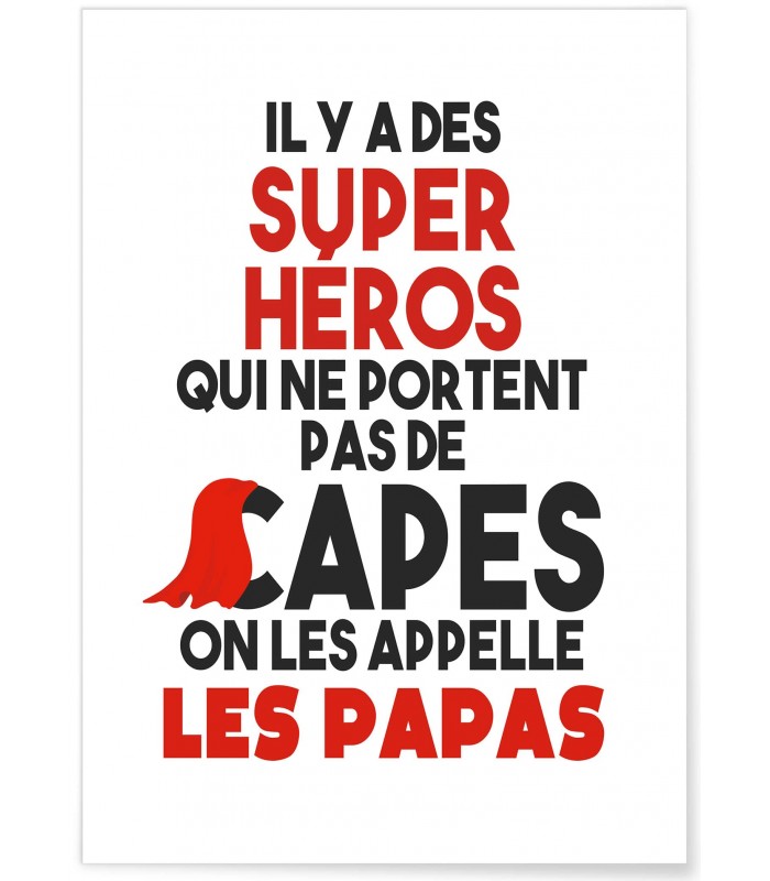 Affiche "Papas Super Héros"