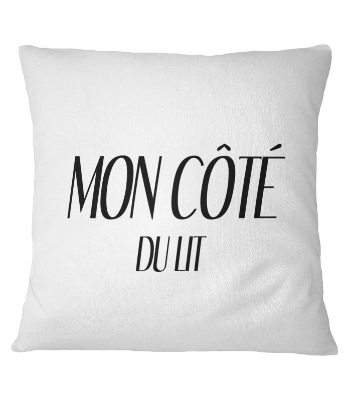 Coussin "Mon côté du lit"