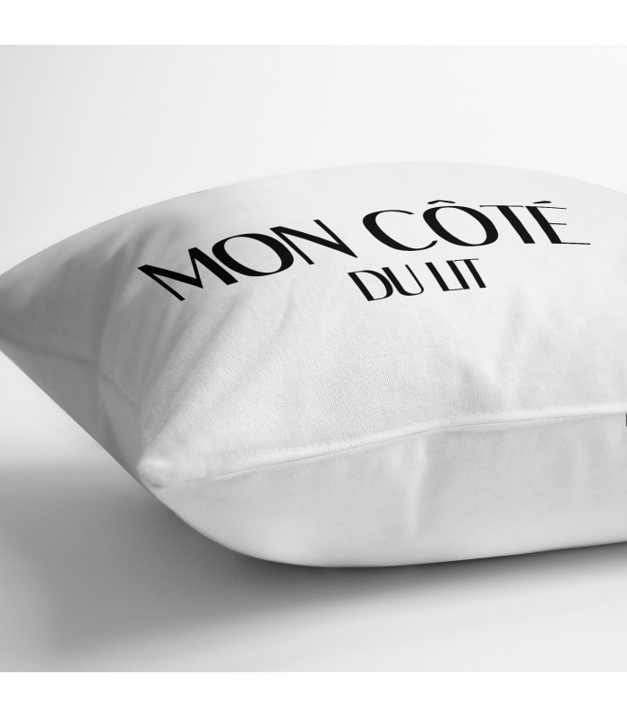 Coussin "Mon côté du lit"