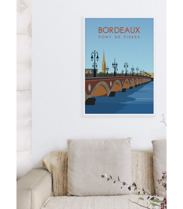 Affiche "Bordeaux - Pont de pierre"