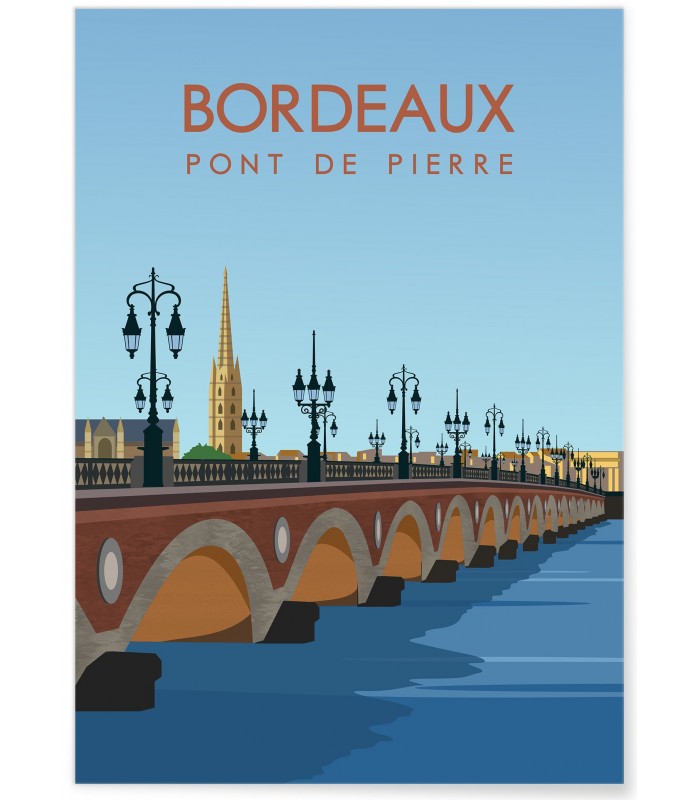 Affiche "Bordeaux - Pont de pierre"