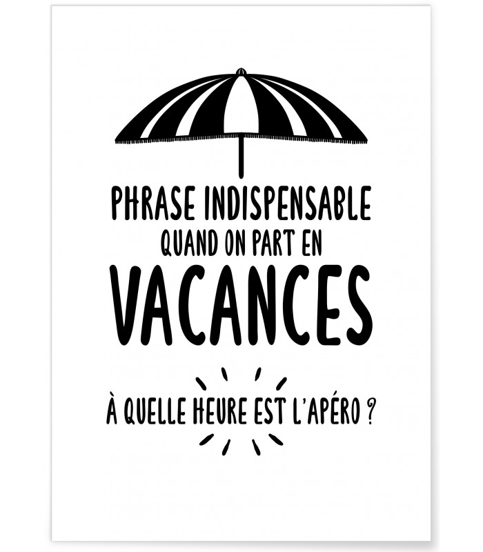 Affiche "Phrase Vacances"