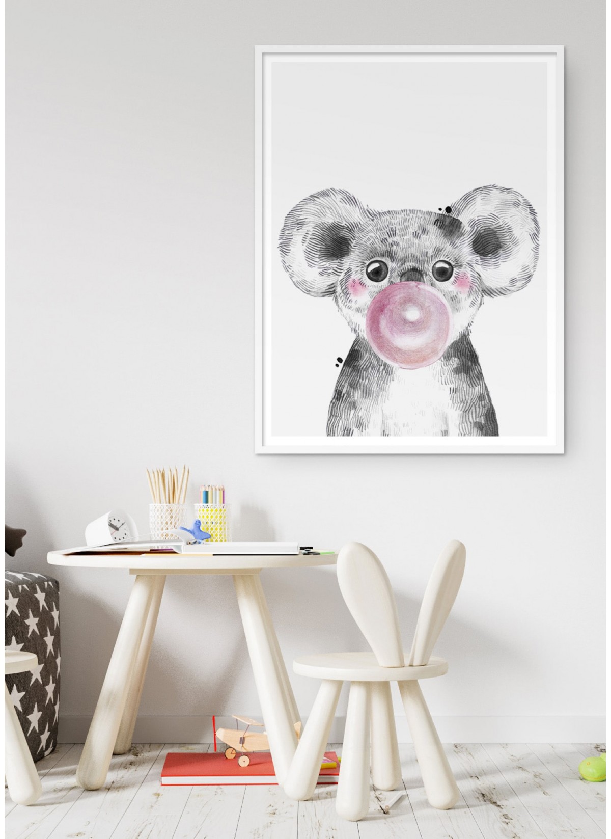 Affiche chambre bébé famille koalas - Naissance